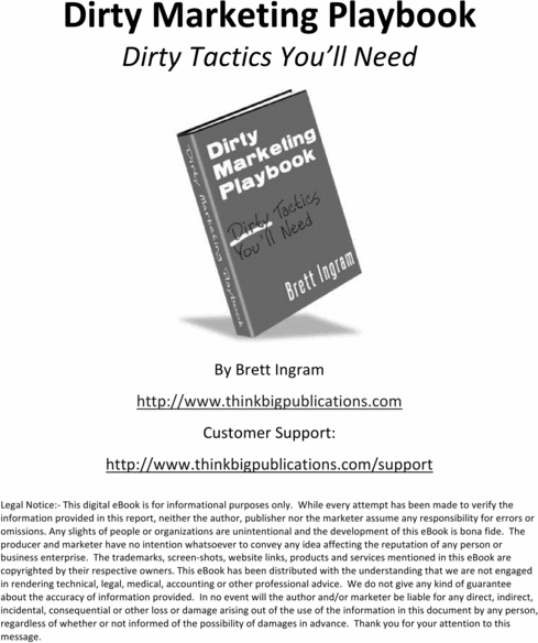 Product picture Dirty Marketing Playbook